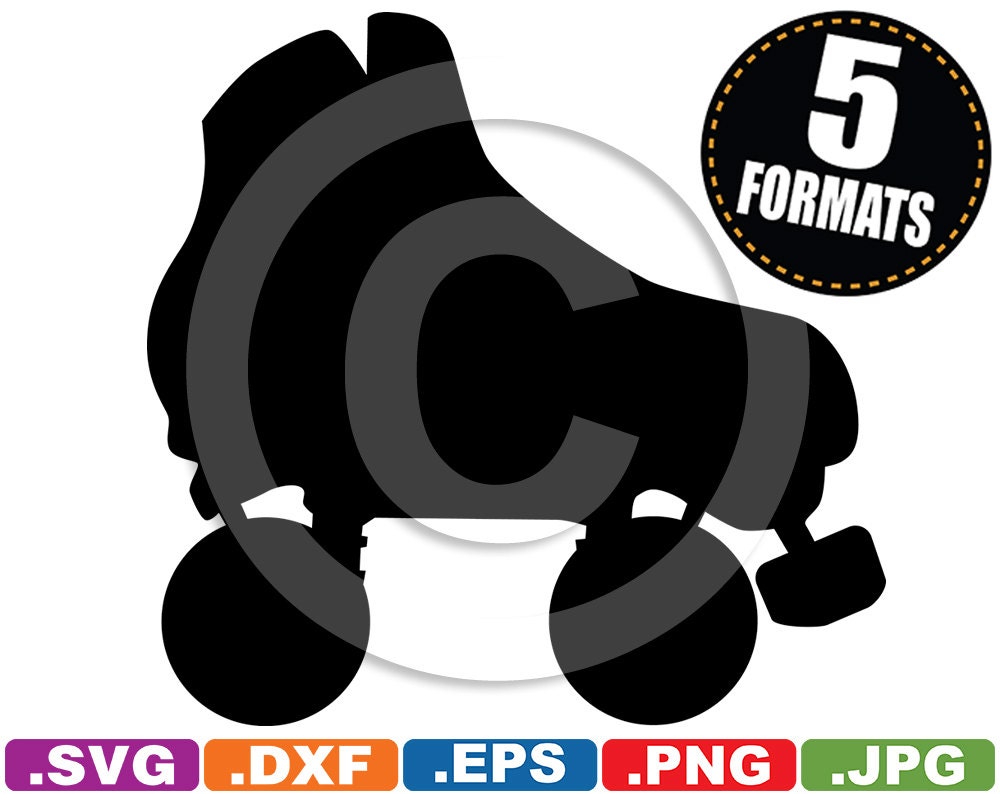 Roller Skate Clip Art Image svg & dxf cutting files for