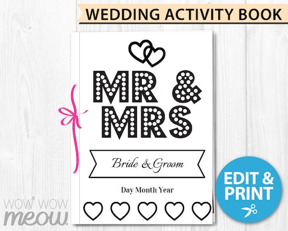 Wedding Coloring Book Children39s Activity Sheets Booklet