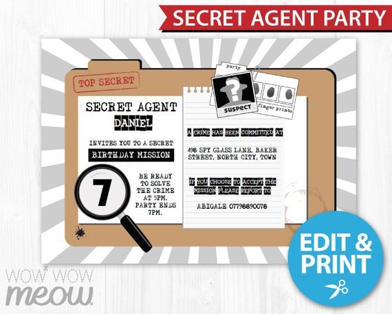 Secret Agent Invitation Template 4
