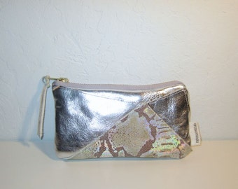 Rhinestone Circle Grid Over Holographic Print Handbag main image 1