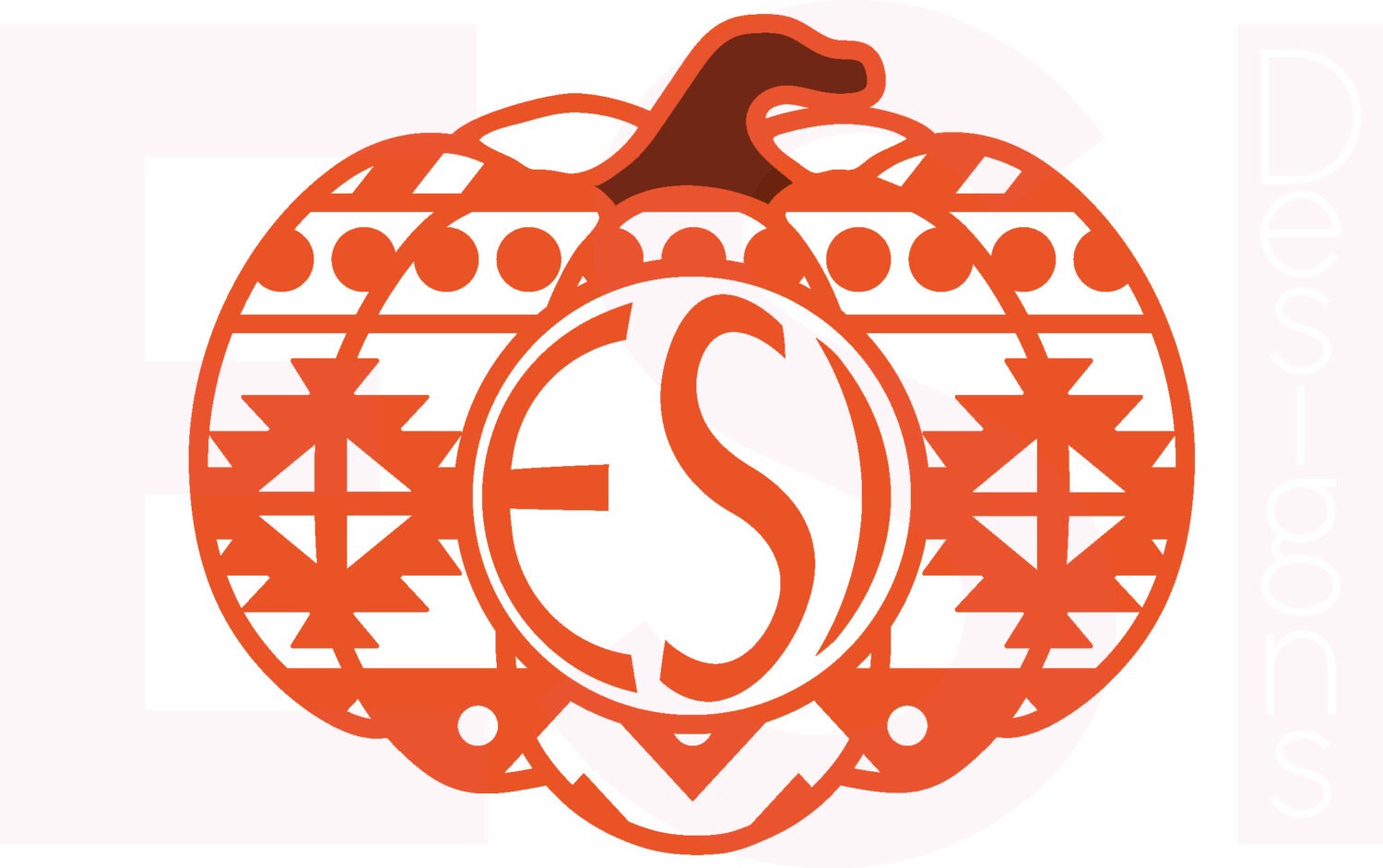 Download Pumpkin SVG DXF EPS circle monogram cutting files. Aztec
