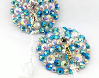 3D printed Turquoise and AB Rhinestone Super Spinner Pasties