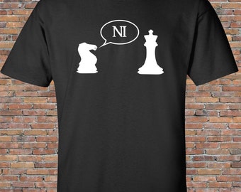 Knights Who Say Ni - Monty Python and the Holy Grail -Chess - Black T-Shirt, Shirt