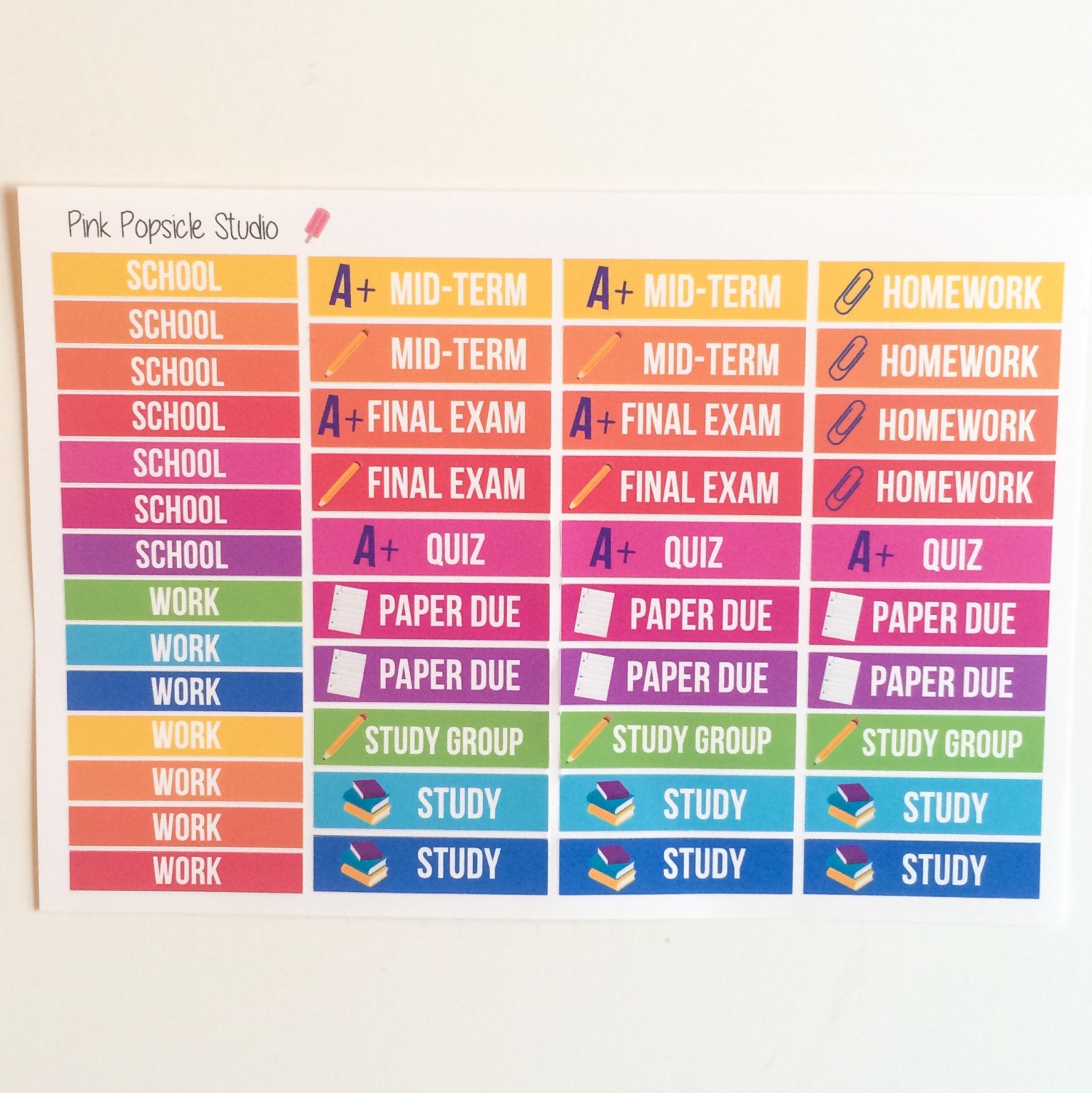 Download College Student Planner Stickers by PinkPopsicleStudio on Etsy