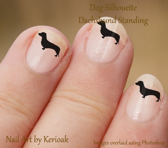Dachshund Silhouette Nail Art Dog Nail Art Stickers