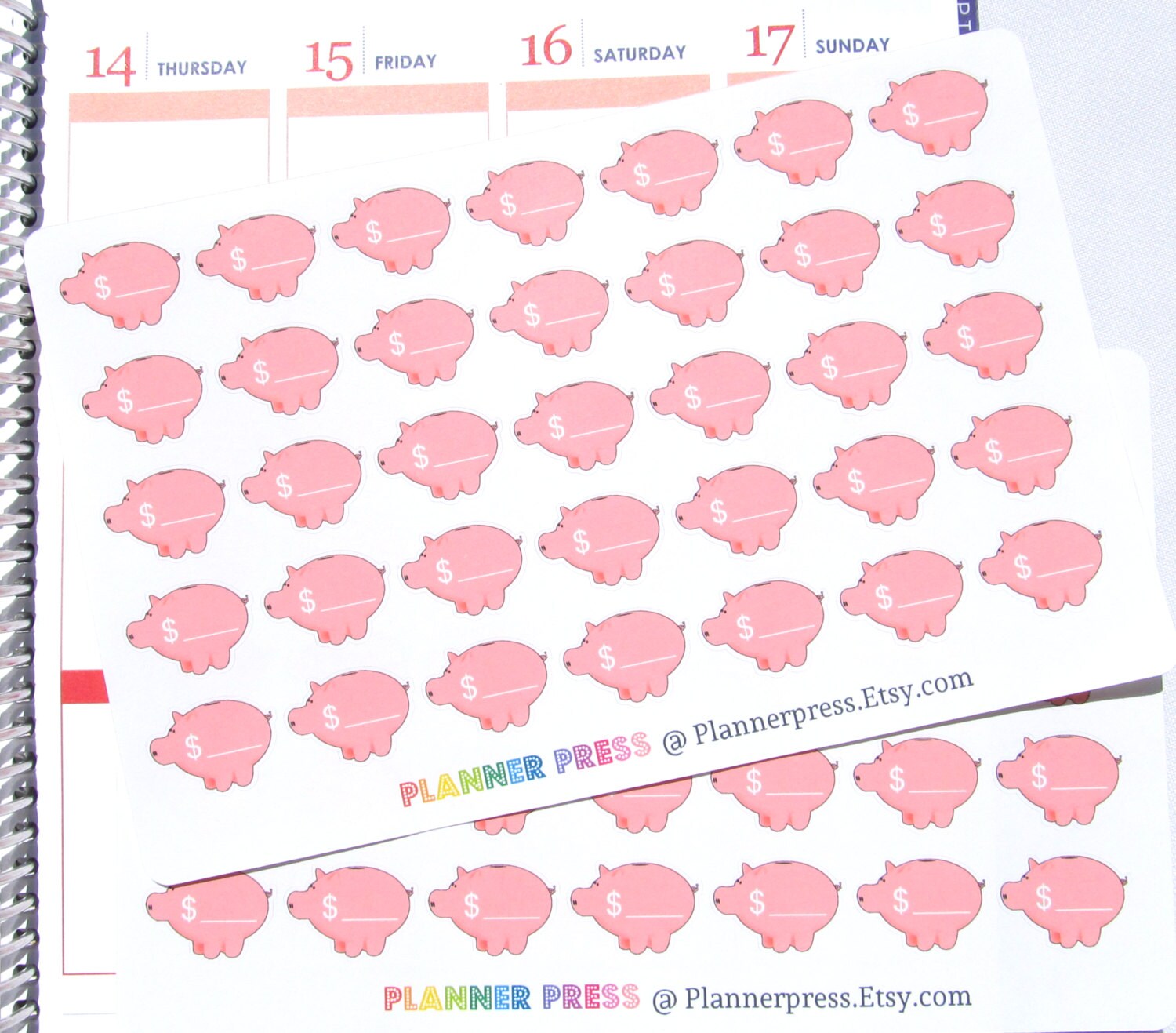 Piggy Bank Stickers Piggy Bank Saving Reminder Record of