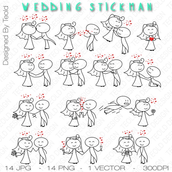 free wedding stick figure clip art - photo #10