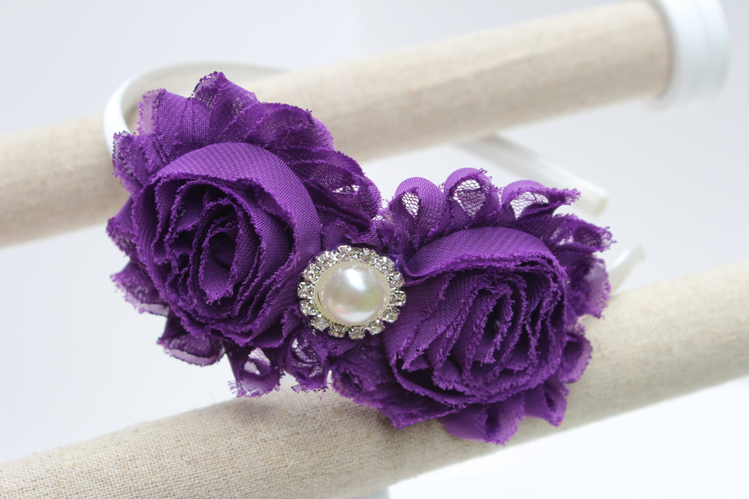 Violet headband purple flower girl headband violet junior