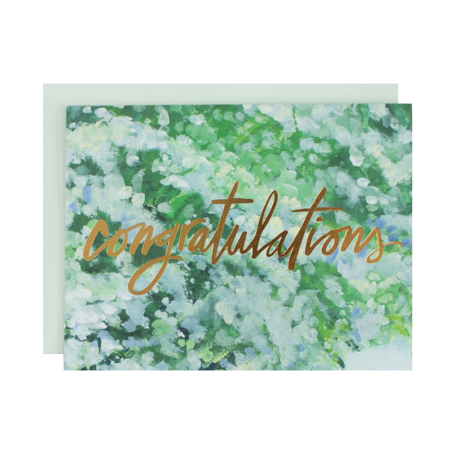 Hand Lettered Congratulations Card Gold Foil Watercolor