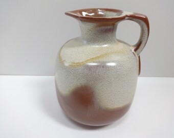 Pottery Pitcher, Ceramic Pitcher, Brown, Gold and Cream Pitcher, Frankoma Pitcher, Frankoma Jug, Pottery Jug, Ceramic Jug, Earthenware Jug