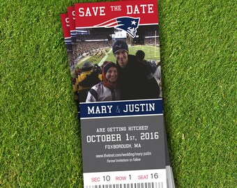 Sports Ticket Save The Date, Wedding Announcement, DIY PDF, Football, Baseball, Hockey, Basketball, Soccer, Magnet, Any Team