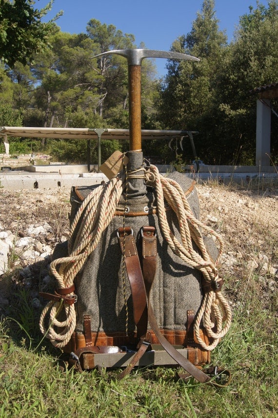 Vintage Swiss Army Leather And Canvas Backpack Porn A