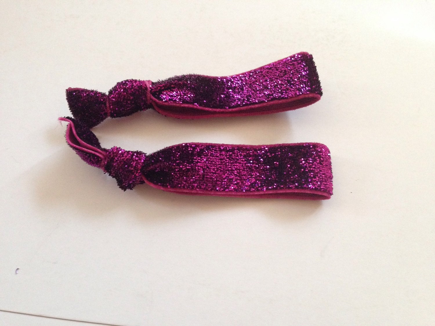 Glitter Elastic Hair Ties pack of 2 by ScissorSistas on Etsy