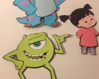 Set of 3 Monster Inc die cuts
