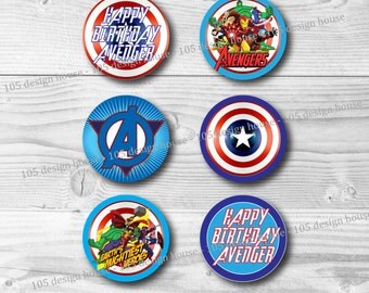 INSTANT DOWNLOAD Avengers Cupcake Topper Printable 2" Cupcake Toppers - Avengers Party Printables - Printable Avengers