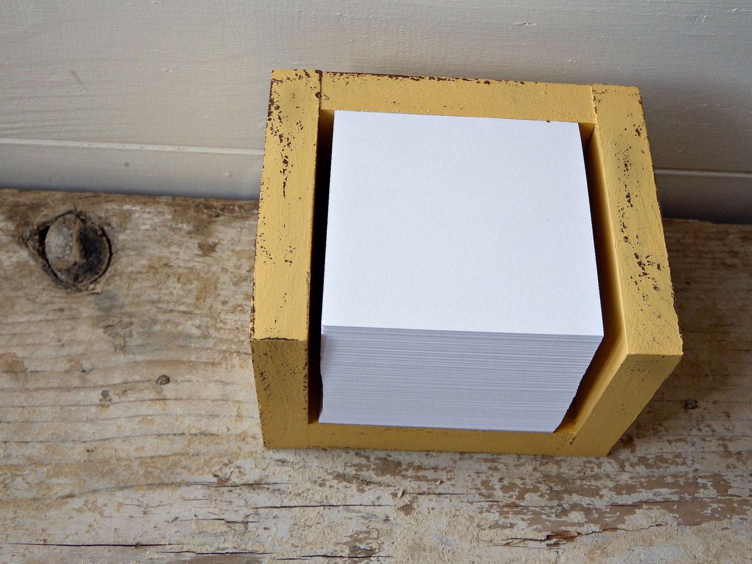 Wooden note pad holder paper note pad rustic by mariedesbois
