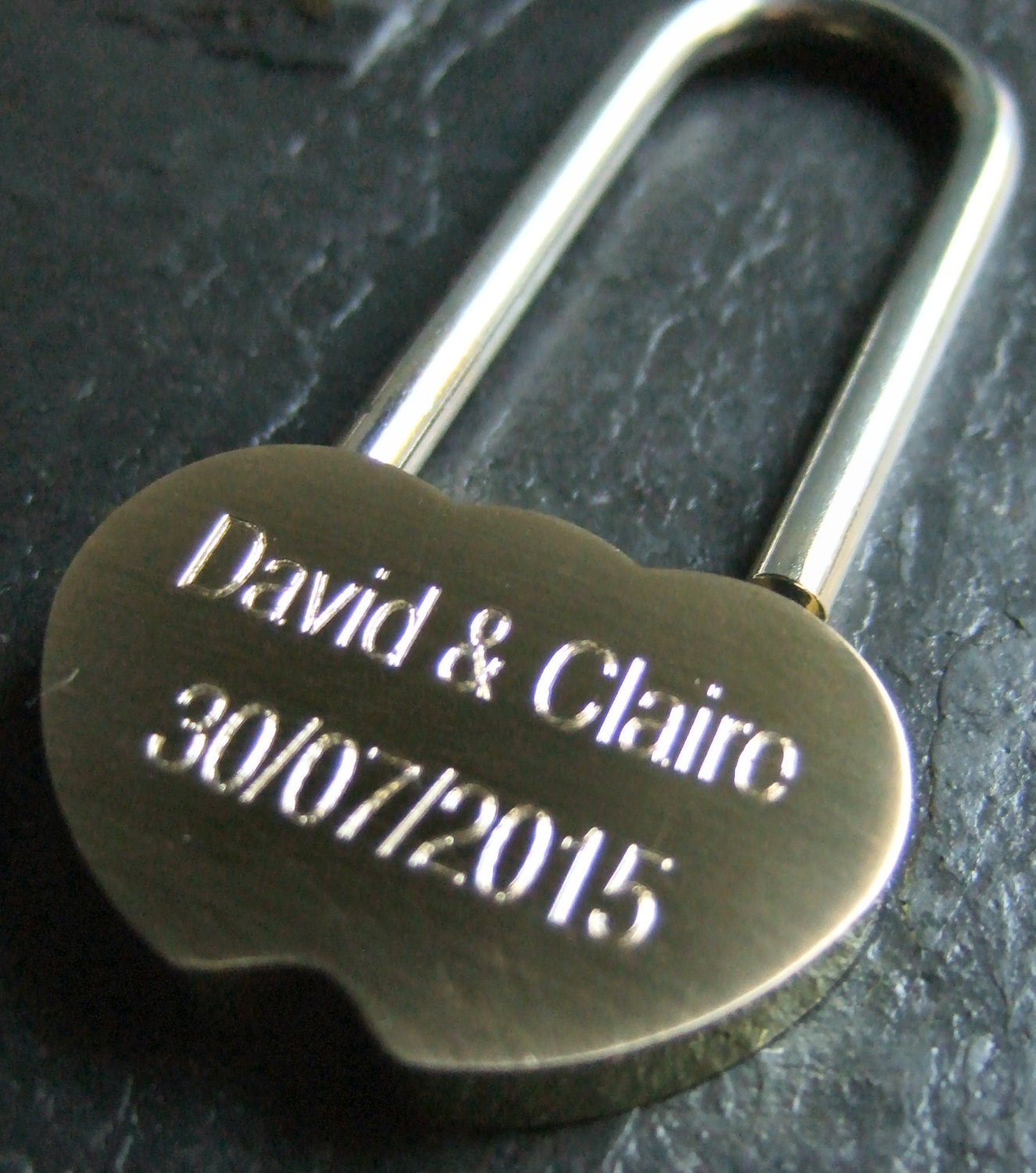 Engraved Solid Brass LoveLock/ Love Lock Personalised Padlock