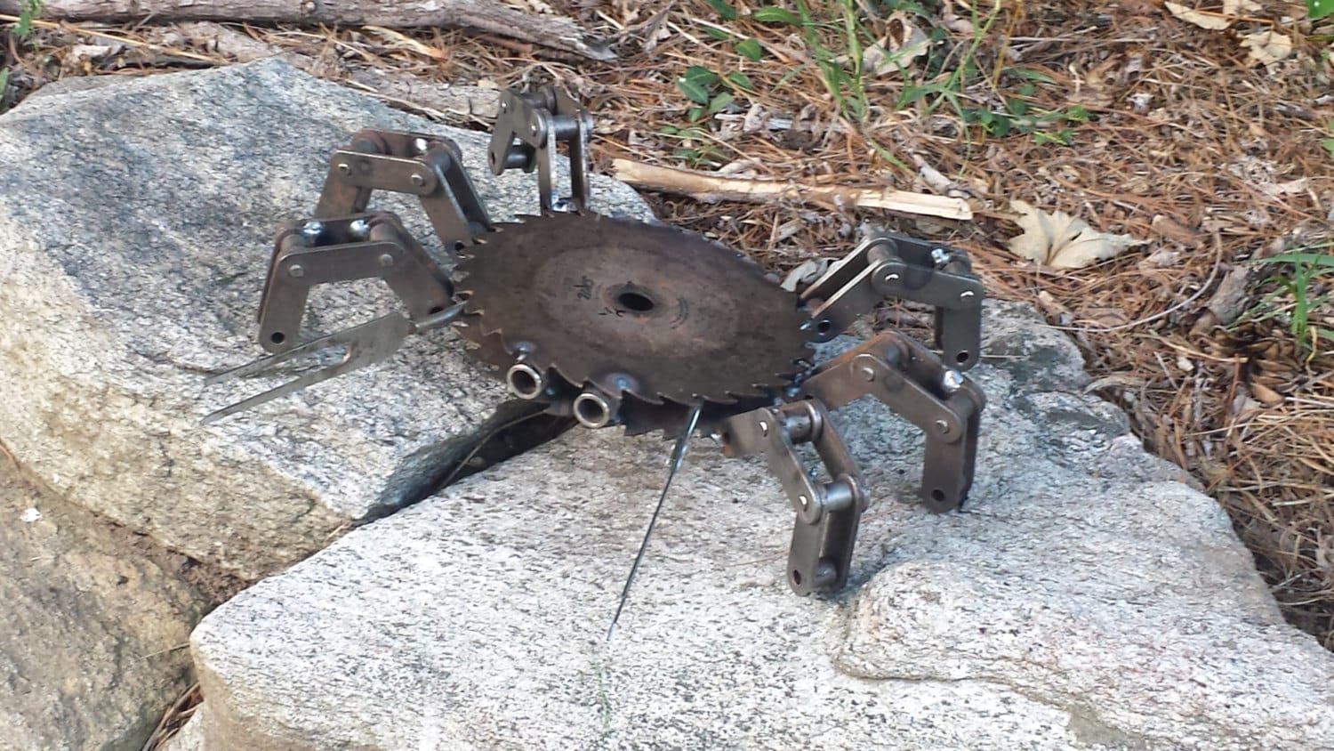 Recycled Scrap Metal Crab Sculpture / Art