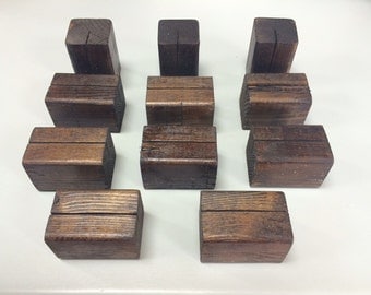 10 Wooden Table Number Holders or Sign Holders. Table Number Base. Or Sign Base. These bases hold thin to thick card stock