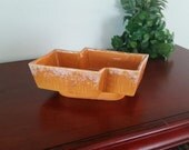 Vintage orange drip glaze Ungemach USA pottery planter dish