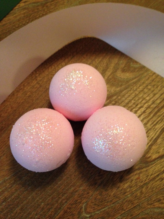 Pink Sugar Bath Bomb/ Bath Fizzies/Lush/glitter by StefaniaValenti