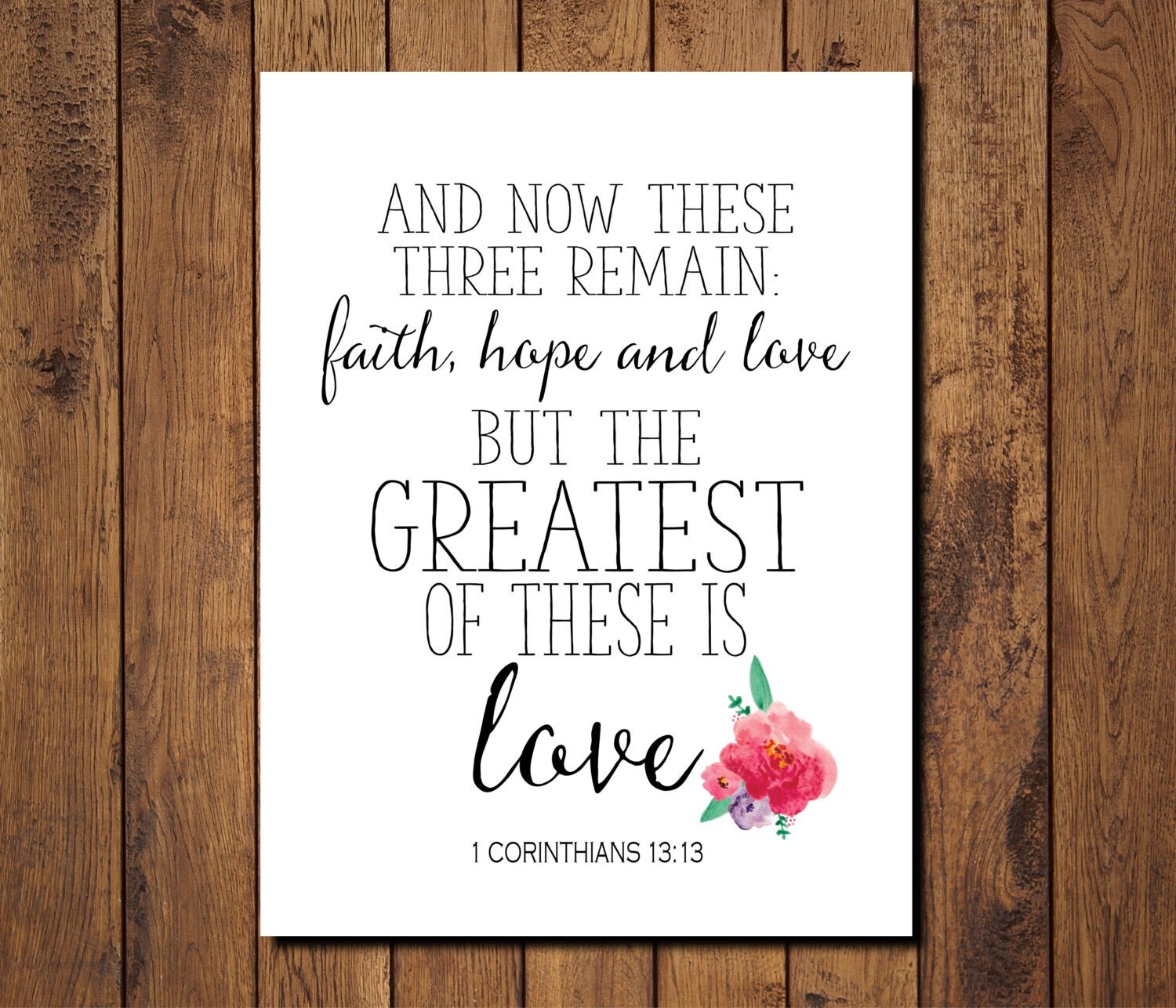 Bible Verse Printable Scripture Print 1 Corinthians 13 13