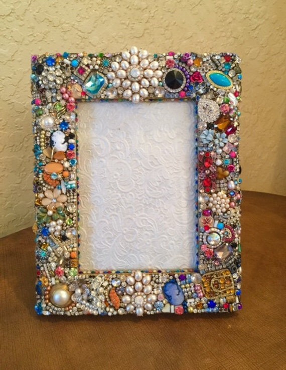Jeweled Picture Frame by RexannasCreations on Etsy