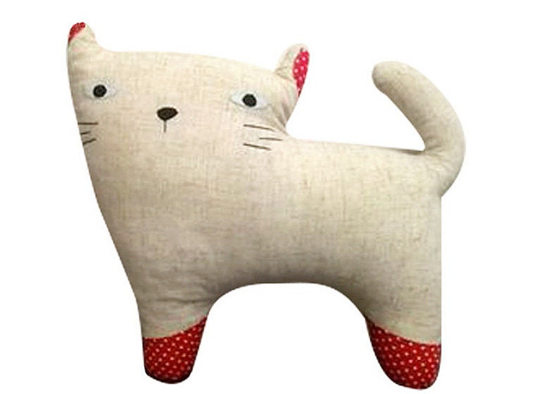 Cute Cat Pillow Sewing kits,cat pillow case, include Pattern, Step by step Tutorial, All