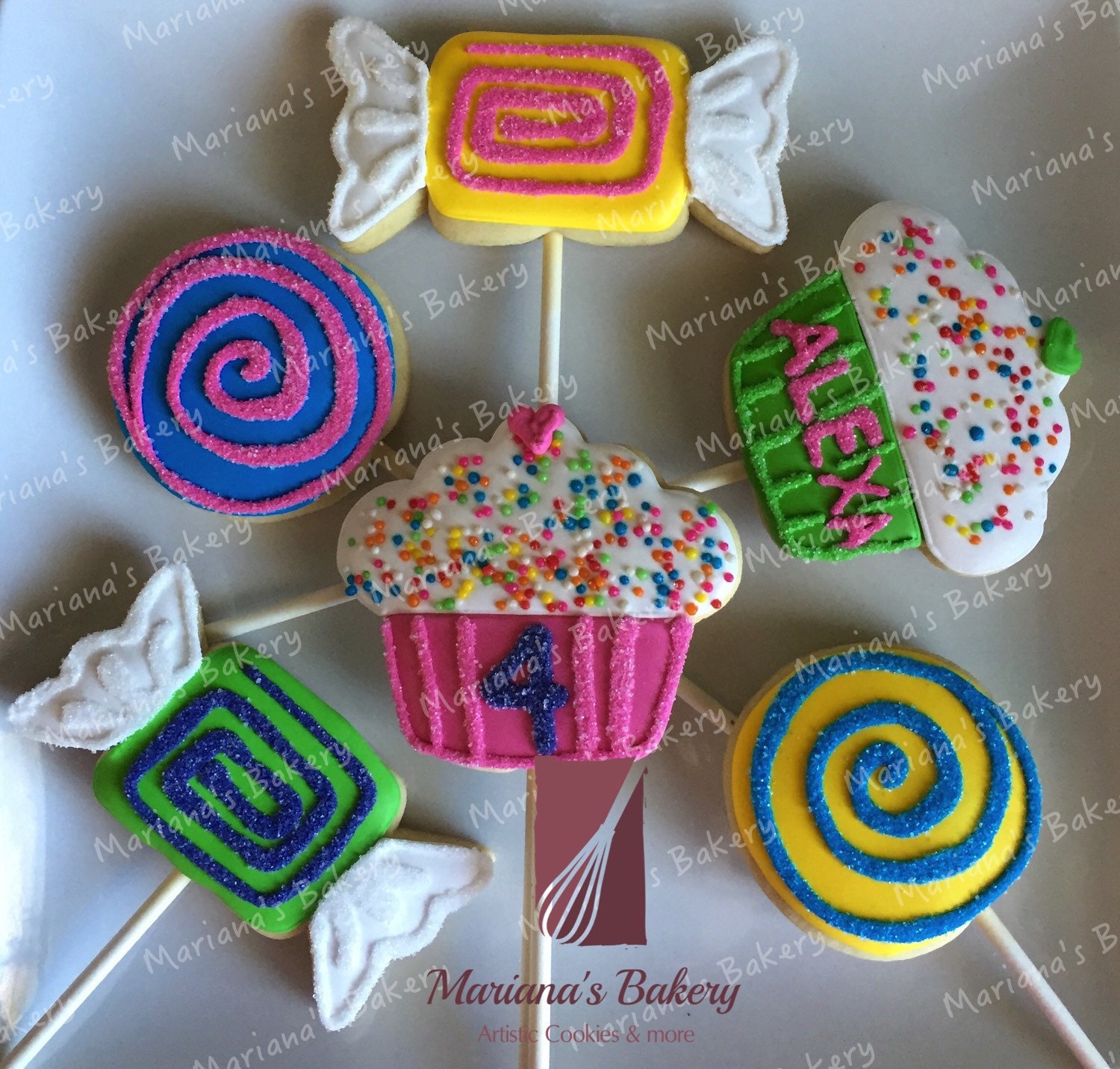 Candy Land birthday sugar cookies 1 dozen by MarianasBakery