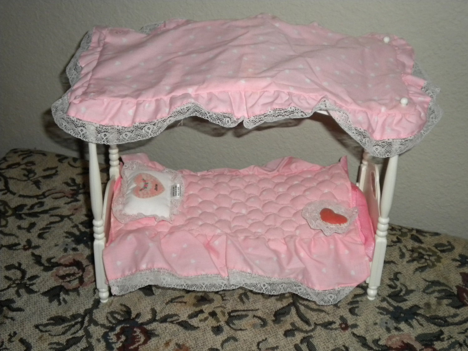 Barbie Canopy Bed, mattel, Pink, bedding, mattress, vintage, rare ...