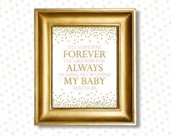 Ill love you forever Ill like you for always printable 8x10 (INSTANT DOWNLOAD) - I love you forever - Printable nursery art PG1