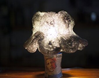 Wire Lamp, Wire Light, Designer Lamp, Barack Obama Lamp, Wire Decor, Artist Gift, Art Work, Gift Under 25, Wire Furniture, Wire Miniature