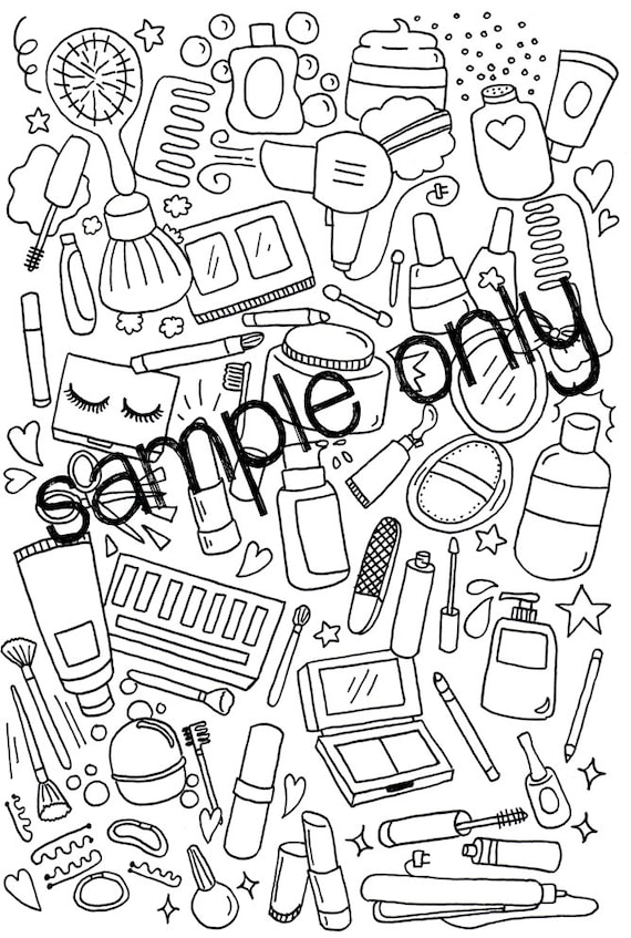Items similar to Adult Printable Coloring Page, Doodles ...