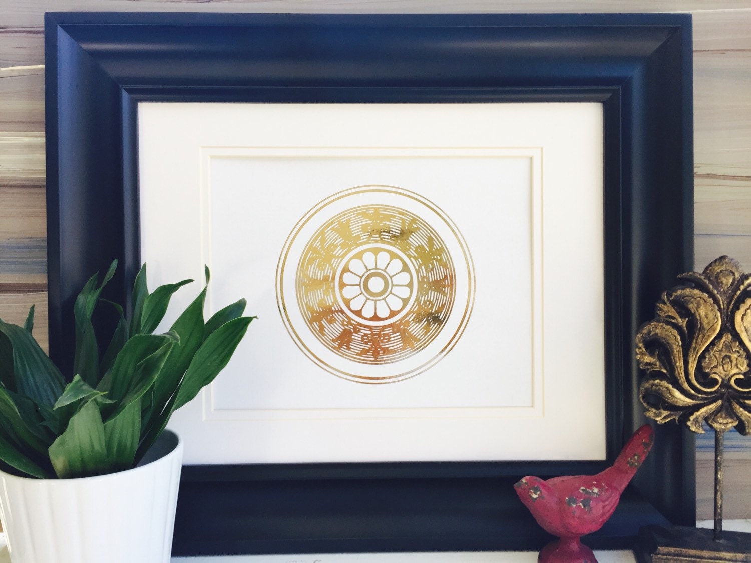 Gold Medallion wall medallion Design asian wall art