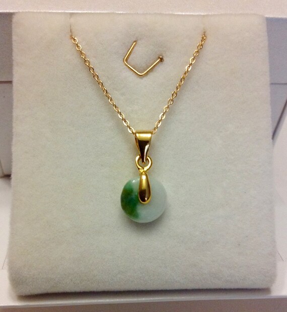 White Green Jade Necklace Pendant, Gold Jade Pendant, Jade Pendant ...