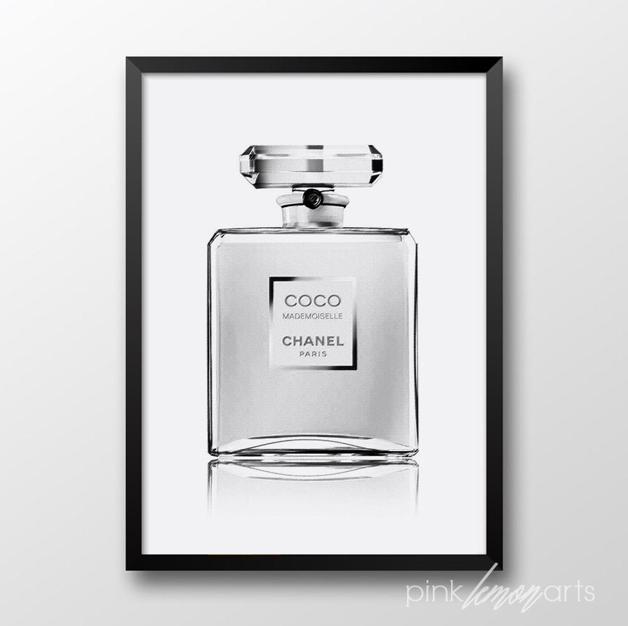 Coco Chanel Perfume print Black nd white print Printable