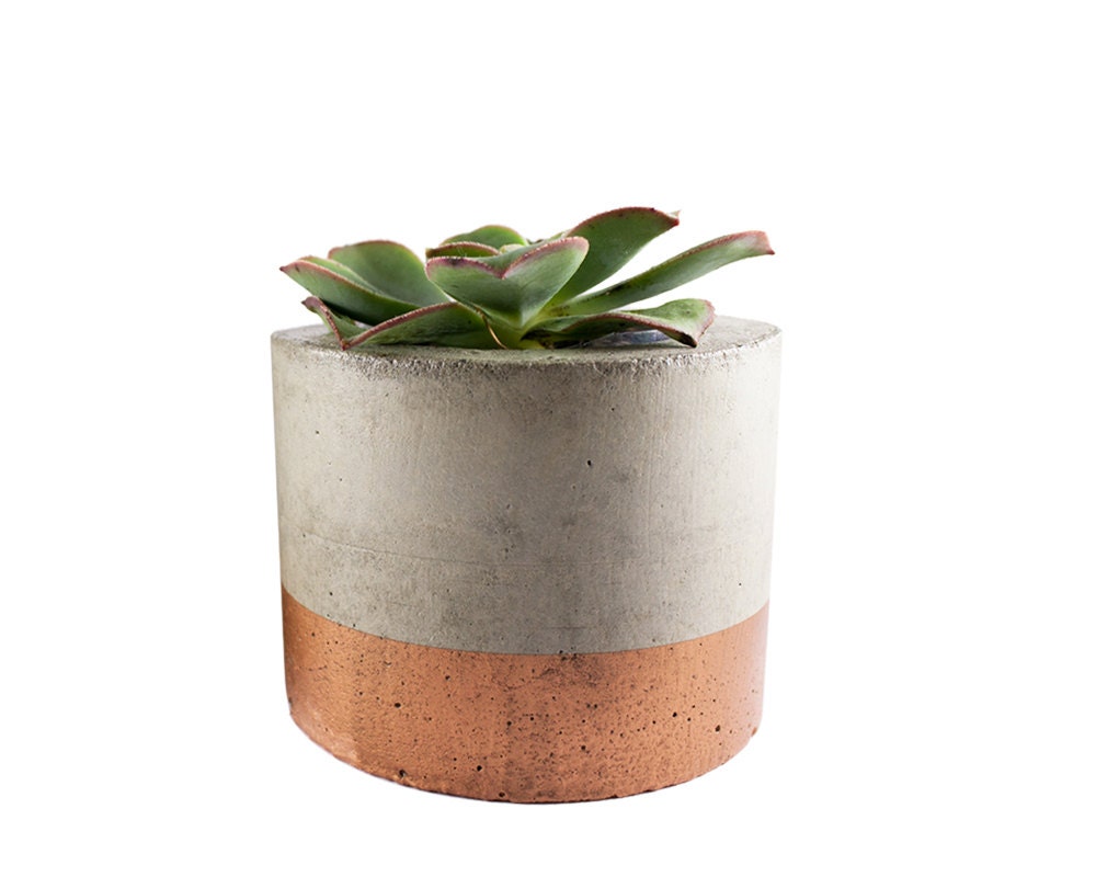 Copper concrete planter pot