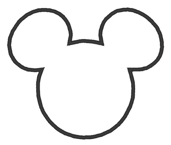 Mickey Mouse Head Embroidery Applique Design. 5 Hoop Sizes