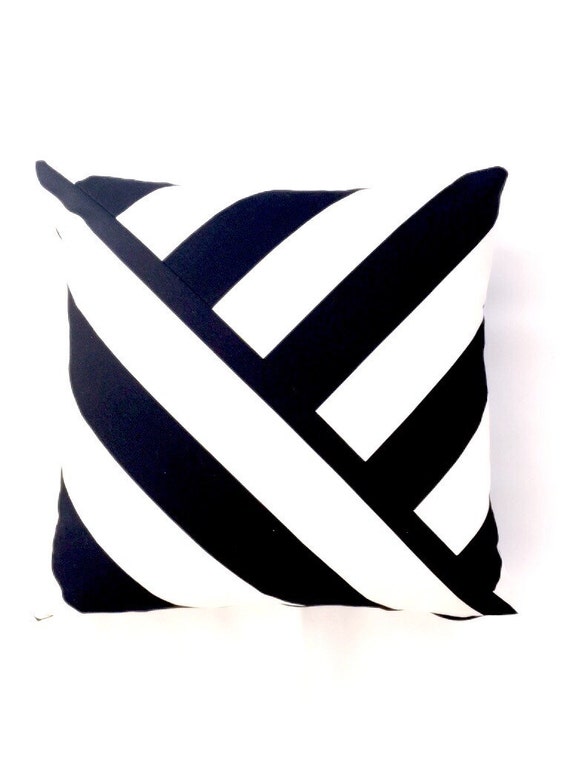 Black and White striped Pillow Cover by Homeandfabulous on