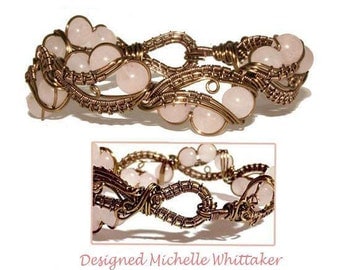 Cherry Blossom Double Wire Weave Bracelet Tutorial PDF