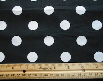 Black with White Dots cotton fabric by the yard