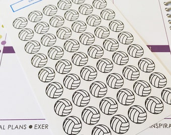 54 Volleyball Planner Stickers- Volleyball Game or Practice Stickers- perfect in your Erin Condren planner, wall calendar or scrapbook