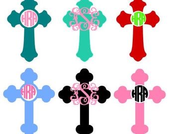 Cross Monogram Set SVG, Studio 3, DXF, EPS and pdf Cutting Files for Electronic Cutting Machines