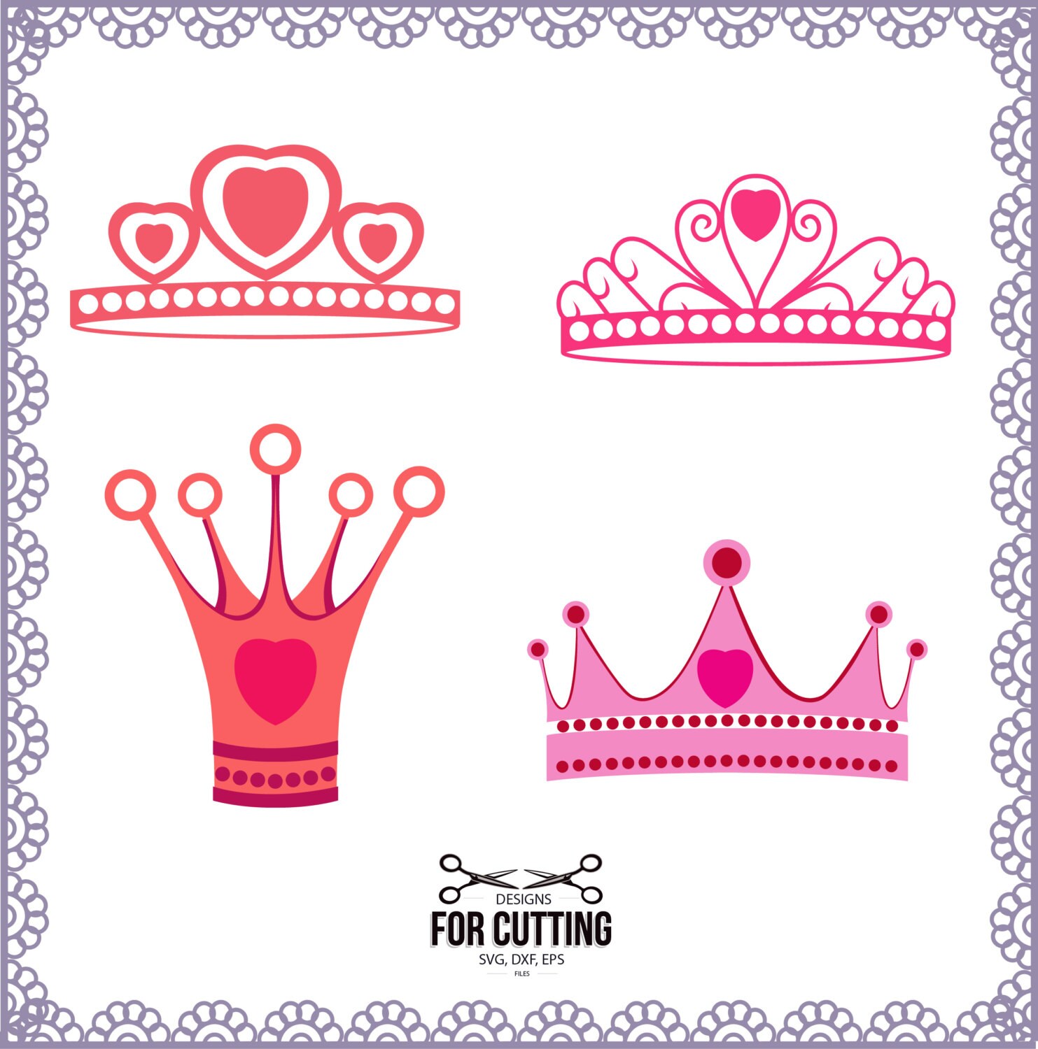 Download Princess Crown cut Files SVG DXF EPS. Cutting by ...