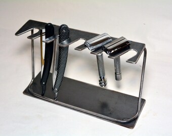 Seven Day Razor Display Stand for Straight and/or Double Edge Safety Razors. FREE SHIPPING!