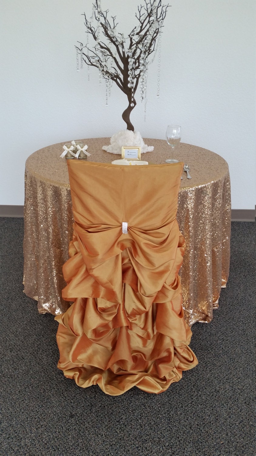 Gold Wedding Chair Covers Ruffled Wedding Chair Covers