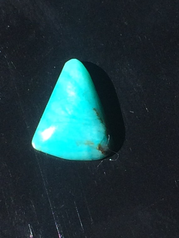 Bright blue gem silica chrysocolla triangle by CatalinaBlueSilica