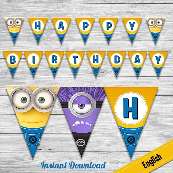 Minion Birthday Banner-Party Banner Minions by DsInvitations