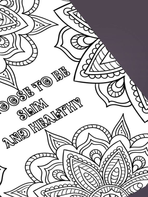 Items similar to Adult Coloring Affirmation Pages - Weight Loss