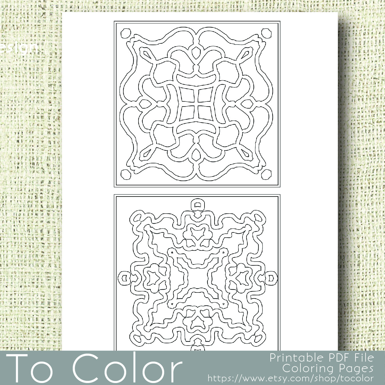 Download Printable Coloring Pages for Adults Two Half Size by ToColor